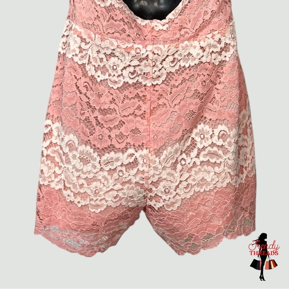 135 Foxiedox NEW Backless Bella Lace Playsuit Large Romper Pink Floral Auction - Picture 6 of 10